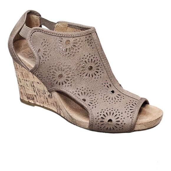 Life Stride Hinx Wedge Floral Suede Boho Sandal - Picture 2 of 11